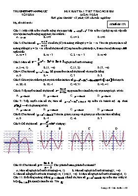 Đề kiêm tra 1 tiêt trắc nghiệm môn Giải tích Lớp 12 - Mã đề 132 - Trường THPT An Phước